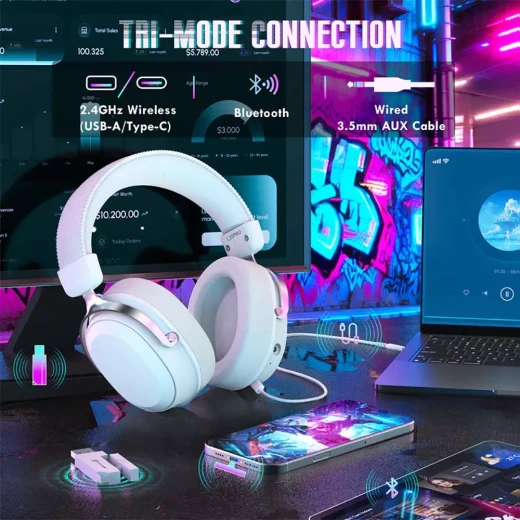 Attack Shark G800 Wireless RGB Gaming Headset – White - ATTACK SHARK - Image 4