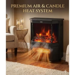 LEXA Electric Fireplace Heater with Realistic Flame Effect, Fast Room Heating, Elegant Decorative Design for Living Room, Bedroom & Office Winter Warmth