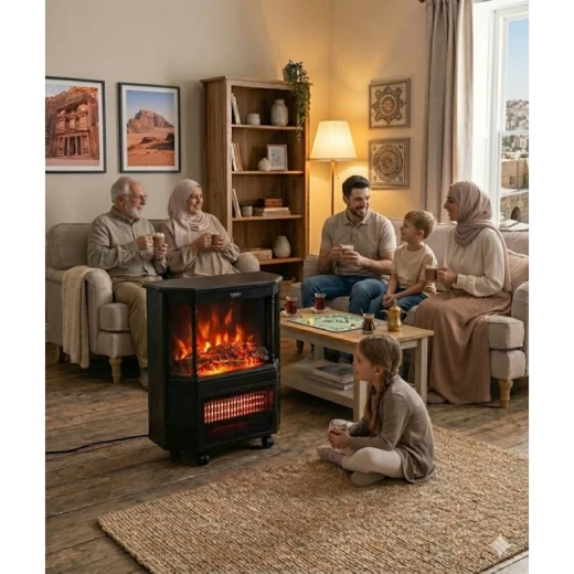 LEXA Electric Fireplace Heater with Realistic Flame Effect, Fast Room Heating, Elegant Decorative Design for Living Room, Bedroom & Office Winter Warmth - Lexa - Image 3