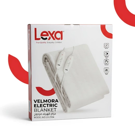 LEXA Electric Heated Blanket Double Size, Soft Fabric Bed Warmer for Couples with Heat Control Settings, Even Warmth for Cozy Winter Sleep, Easy to Clean