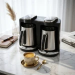 LEXA Electric Turkish Coffee Maker Double Cup (Mujawaz), Brews Authentic Rich Coffee with Foam, Easy to Clean Coffee Machine for Home & Office - Lexa