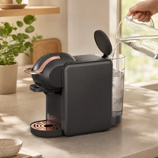 LEXA Multi-Capsule Espresso Coffee Machine, 19-Bar Pressure Pump, 1450W Power, Compatible with Coffee Capsules, Ground Coffee and Pods, Prepares Espresso, Latte and Cappuccino, 0.6L Removable Water Tank, Energy-Saving System - Lexa - Image 3