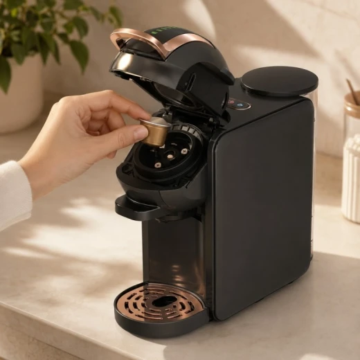 LEXA Multi-Capsule Espresso Coffee Machine, 19-Bar Pressure Pump, 1450W Power, Compatible with Coffee Capsules, Ground Coffee and Pods, Prepares Espresso, Latte and Cappuccino, 0.6L Removable Water Tank, Energy-Saving System - Lexa - Image 5