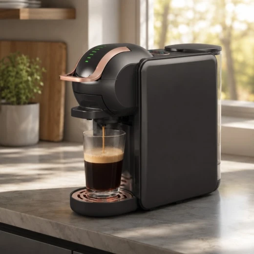 LEXA Multi-Capsule Espresso Coffee Machine, 19-Bar Pressure Pump, 1450W Power, Compatible with Coffee Capsules, Ground Coffee and Pods, Prepares Espresso, Latte and Cappuccino, 0.6L Removable Water Tank, Energy-Saving System - Lexa - Image 6