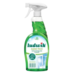 Ludwik Nano-Tech Glass & Tile Cleaner Spray, Streak-Free Shine, Green Apple Scent