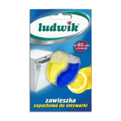 Ludwik Dishwasher Freshener, Lemon Scent, Hanging Freshener, Up to 60 Wash Cycles