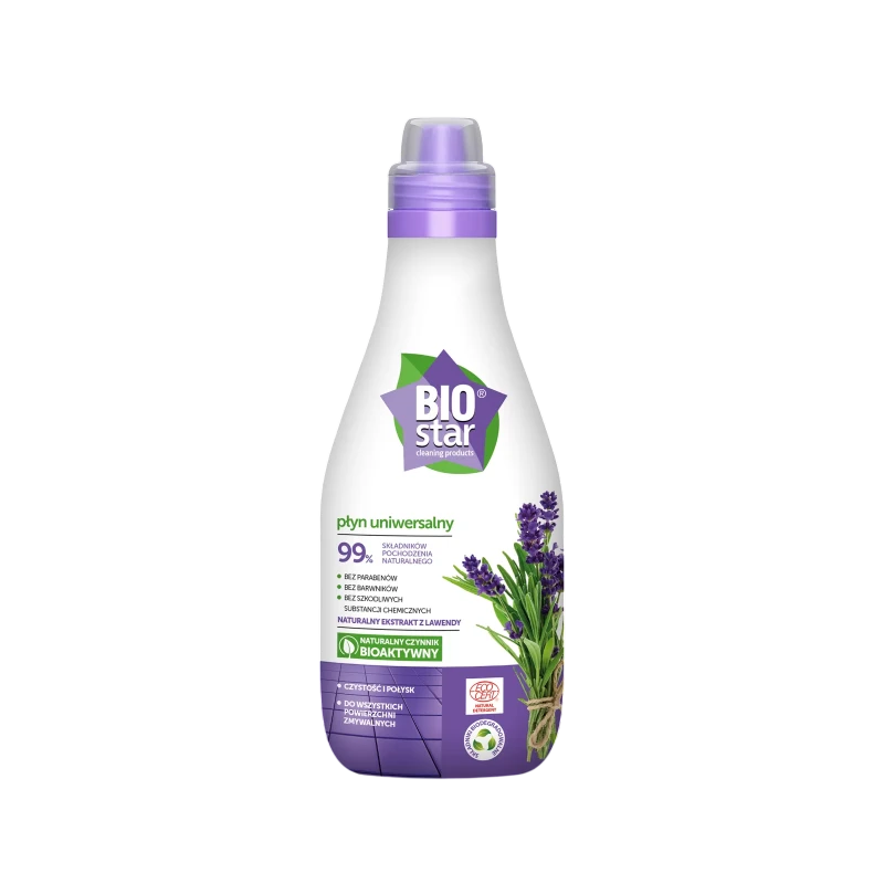 BioStar Universal Cleaning Liquid with Natural Lavender Extract, 99% Ingredients of Natural Origin, 800 ml - BioStar