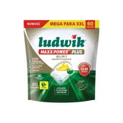 Ludwik MAXX Power Plus All in 1 Dishwasher Capsules, Lemon, 60 Capsules