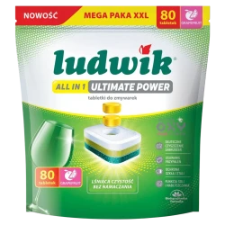 Ludwik All in 1 Ultimate Power Dishwasher Tablets, Grapefruit, 80 Tablets