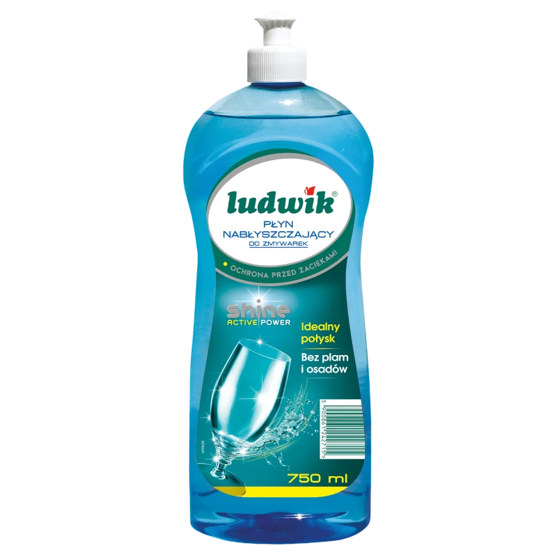 Ludwik Dishwasher Rinse Aid, Shine Active Power, Streak & Deposit Protection, 750 ml - Ludwik