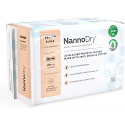 فوط سلس البول من القطن العضوي NannoDry - مقاس كبير جدًا 16 بوصة للبالغين - حماية من تسرب المثانة