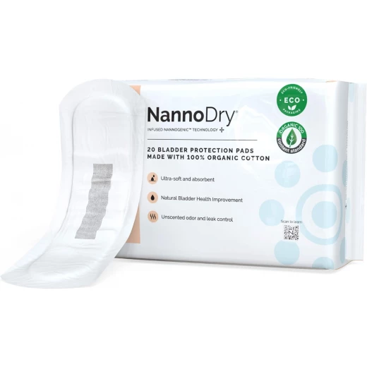 فوط سلس البول من القطن العضوي NannoDry - مقاس كبير جدًا 16 بوصة للبالغين - حماية من تسرب المثانة - نانوكير - Image 2