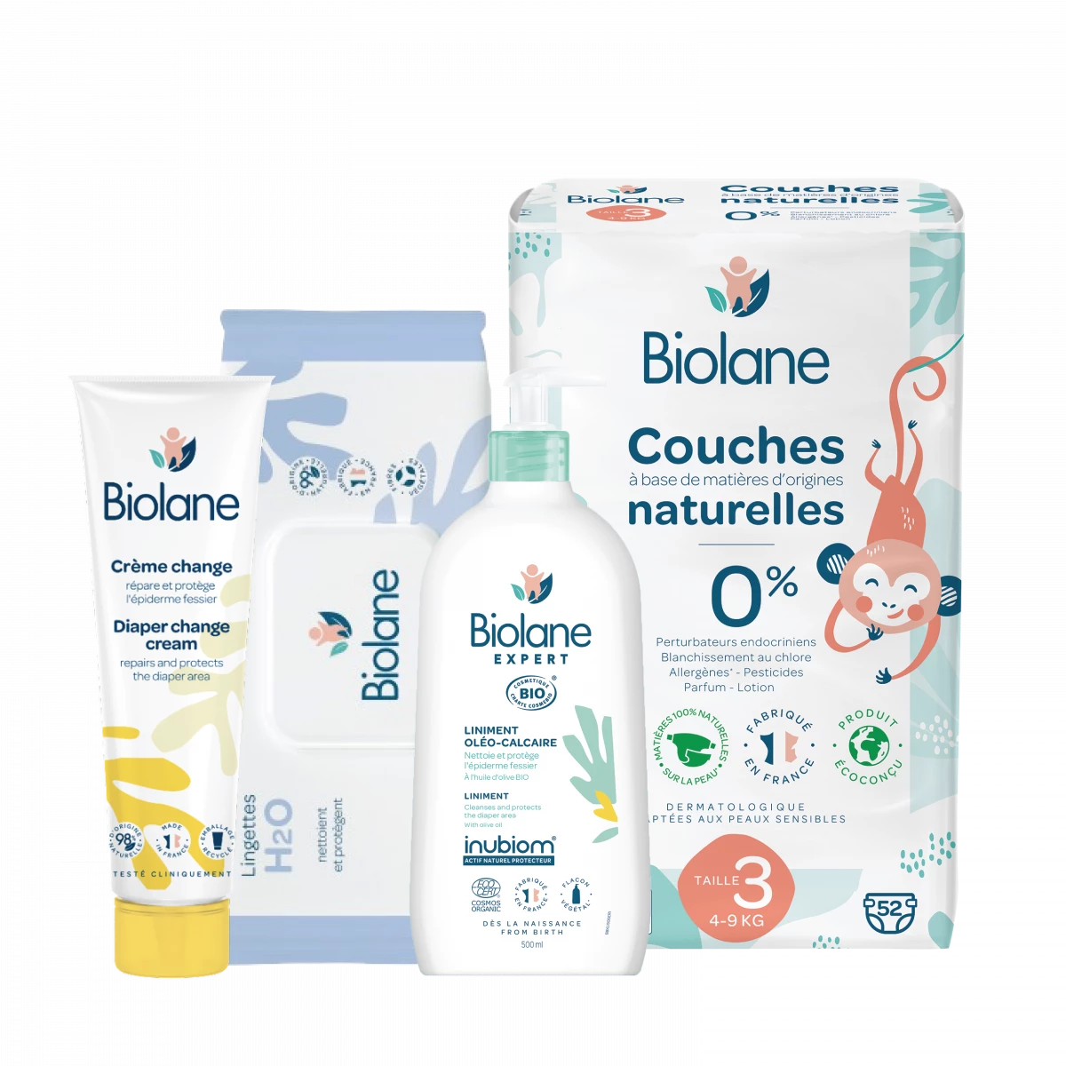 Biolane Complete Diaper Care Bundle Size 3 – Organic Liniment 500ml ...