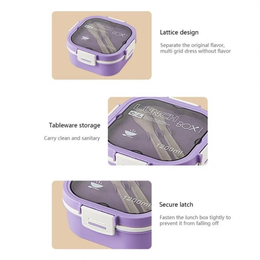 Amigo Lunch Box 1700ml Leakproof with Compartments - Amigo - Image 2