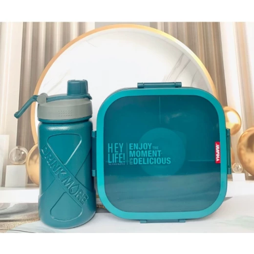 6 Compartments Lunch Box with Water Bottle – Kids Bento Box Set - Amigo - Image 2