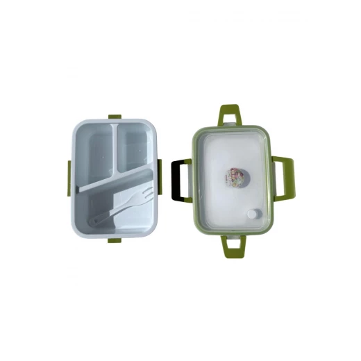 3-Compartment Kids Lunch Box – Leak Proof School Bento Box (Green – Red – Navy) - Amigo - Image 2