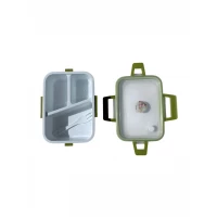 3-Compartment Kids Lunch Box – Leak Proof School Bento Box (Green – Red – Navy)