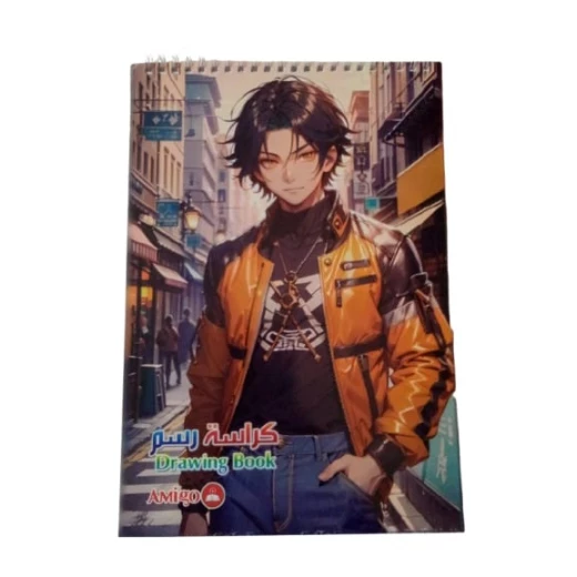 Amigo 60-page spiral drawing notebook for kids (boys & girls) with attractive cartoon character designs, high quality, perfect for drawing and creativity - Amigo - Image 2