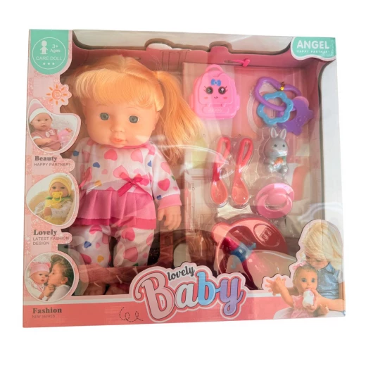 Talking Doll – Baby Girl with Golden Hair and Accessories Talking Doll – Baby Girl with Golden Hair and Accessories