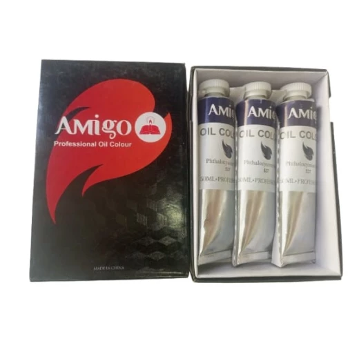 Amigo Professional Oil Paint Color, 3 Pieces, 537 Dark Blue - Amigo - Image 2