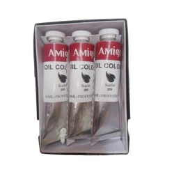 Amigo Professional Oil Paint Color, 3 Pieces, 205 Red