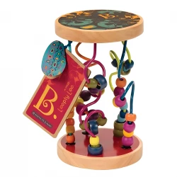 B.Toys Loopty Loo Wooden Bead Maze Activity Toy for Toddlers with 47 Colorful Beads and 5 Wire Tracks, Developmental Motor Skills Toy for Color Recognition and Hand-Eye Coordination for Kids