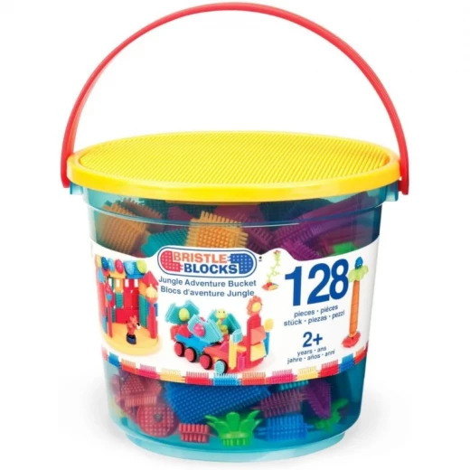 Battat, Bristle Blocks 128-Piece Building Playset with Soft Interlocking Bristles Easy Assembly Animal Figurines Trees Flowers Storage Bucket Educational Construction Toy for Kids Ages 2 and Up Battat, Bristle Blocks 128-Piece Building Playset with Soft Interlocking Bristles Easy Assembly Animal Figurines Trees Flowers Storage Bucket Educational Construction Toy for Kids Ages 2 and Up