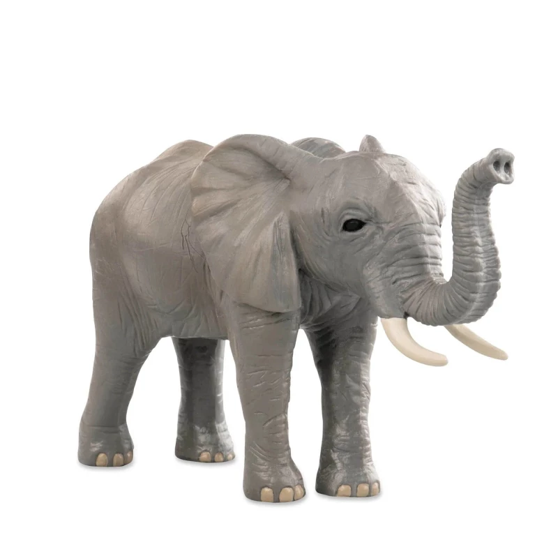 Terra, African Elephant Wild Animal Figurine Hand-Painted Durable Plastic Collectible Toy for Kids Ages 3+ Educational Wildlife Diorama - Terra