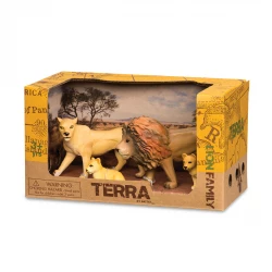 TERRA, Lion Family Toy Set Realistic Lion Figures 2 Adult Lions and 2 Cubs African Savanna Wildlife Playset Educational Durable Plastic Animals for Kids Age 3 and Up