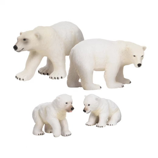 TERRA, Polar Bear Family Toy Set Realistic Arctic Animal Figures 2 Adult Bears and 2 Cubs Educational Wildlife Plastic Playset for Kids Age 3 and Up Durable Collectible - Terra - Image 4