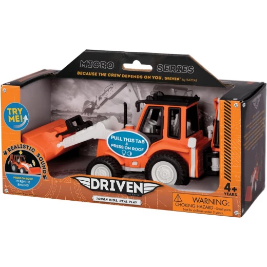Driven, Micro Backhoe Loader Construction Toy Truck with Movable Digging Arm Front Loader Shovel Realistic Engine Sound Sandbox Construction Vehicle Toy for Kids Age 3+ Driven, Micro Backhoe Loader Construction Toy Truck with Movable Digging Arm Front Loader Shovel Realistic Engine Sound Sandbox Construction Vehicle Toy for Kids Age 3+
