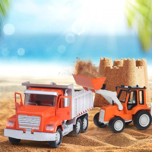 Driven, Micro Backhoe Loader Construction Toy Truck with Movable Digging Arm Front Loader Shovel Realistic Engine Sound Sandbox Construction Vehicle Toy for Kids Age 3+ - Driven - Image 10