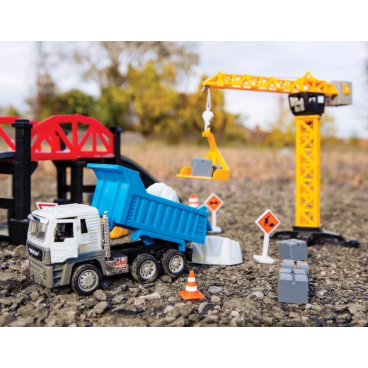 Driven, Construction Crane Playset 62 Piece Construction Site Toy Set with Dump Truck Crane Lights Sounds Building Accessories Kids Construction Toys Age 3+ - Driven - Image 5
