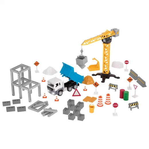 Driven, Construction Crane Playset 62 Piece Construction Site Toy Set with Dump Truck Crane Lights Sounds Building Accessories Kids Construction Toys Age 3+ - Driven - Image 6