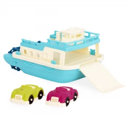 B. Toys, Toy Ferry Boat Happy Cruisers Ferry Boat Bath Toy With Cars Slide Ramp Wind Up Propeller Water And Land Play Vehicle For Toddlers 12 Months Plus Motor Skills Development