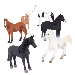TERRA, Miniature Horse Figures Toy Set Realistic Plastic Horses for Kids Lipizzan Friesian Quarter Horse Shire Horse Farm Animal Toy 3+