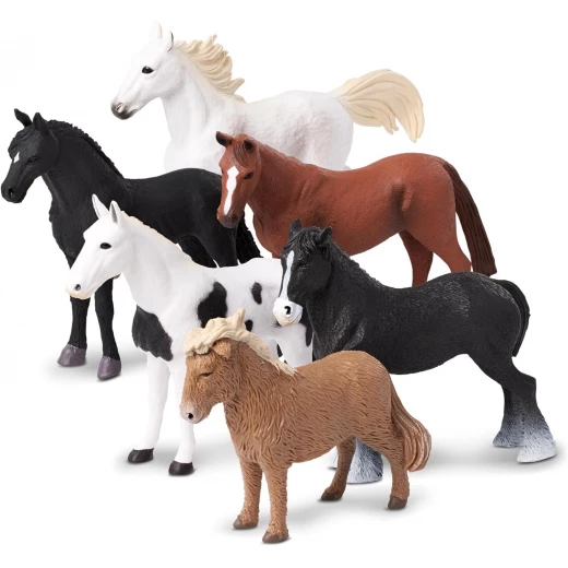 TERRA, Miniature Horse Figures Toy Set Realistic Plastic Horses for Kids Lipizzan Friesian Quarter Horse Shire Horse Farm Animal Toy 3+ - Terra - Image 3