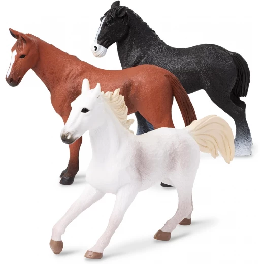TERRA, Miniature Horse Figures Toy Set Realistic Plastic Horses for Kids Lipizzan Friesian Quarter Horse Shire Horse Farm Animal Toy 3+ - Terra - Image 4