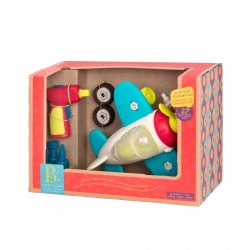 B. Toys, Happy Cruisers Take Apart Airplane STEM Building Toy With Electric Drill Spinning Propeller Rolling Wheels And Movable Parts Construction Playset For Kids 3 Years Plus