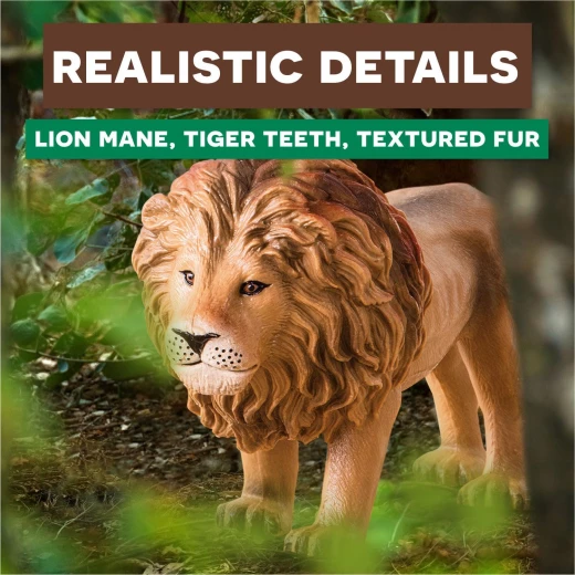 TERRA, Jungle Animals Toy Set Realistic Lion Tiger Gorilla Figures Miniature Wild Jungle Playset Educational Durable Plastic Animals for Kids Age 3 and Up - Terra - Image 7