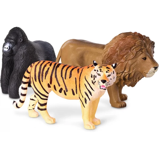 TERRA, Jungle Animals Toy Set Realistic Lion Tiger Gorilla Figures Miniature Wild Jungle Playset Educational Durable Plastic Animals for Kids Age 3 and Up - Terra - Image 8