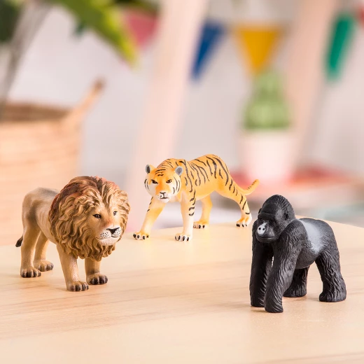 TERRA, Jungle Animals Toy Set Realistic Lion Tiger Gorilla Figures Miniature Wild Jungle Playset Educational Durable Plastic Animals for Kids Age 3 and Up - Terra - Image 10