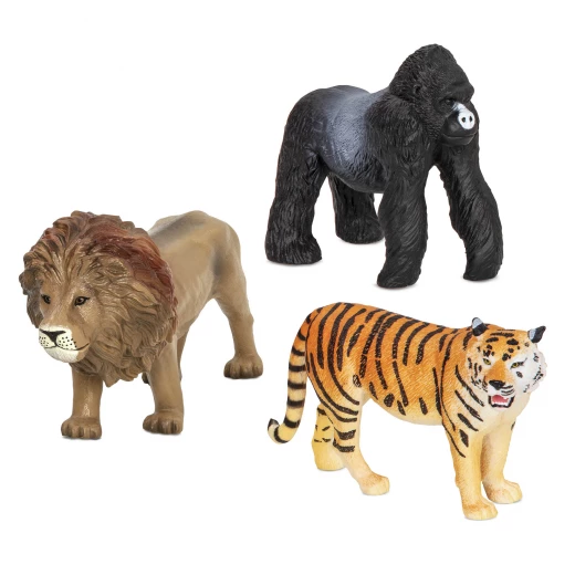 TERRA, Jungle Animals Toy Set Realistic Lion Tiger Gorilla Figures Miniature Wild Jungle Playset Educational Durable Plastic Animals for Kids Age 3 and Up - Terra - Image 11