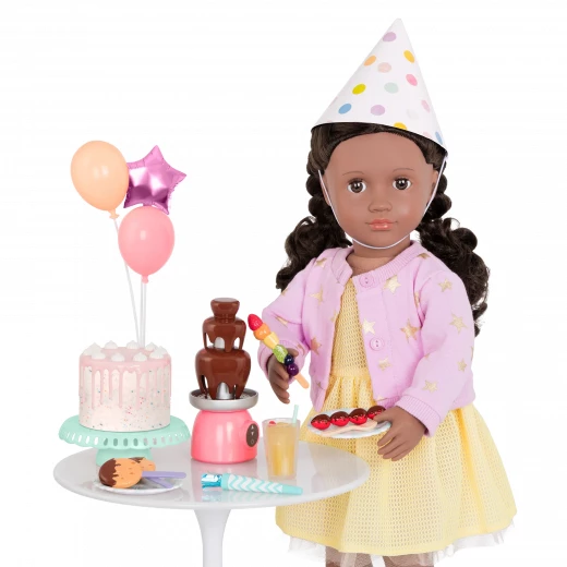 Our Generation, Sweet Celebration Birthday Party Accessory Set with 20+ Pieces for Kids Ages 3+ 46 cm Doll Cake Balloons Chocolate Fountain - Our Generation - Image 3