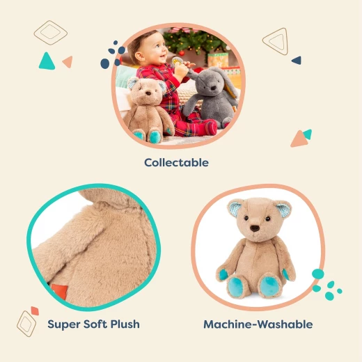 B. Toys, Happyhues Cara Mellow Bear Plush Soft Teddy Bear 12 Inch Baby Toy Cuddly Stuffed Animal Machine Washable Safe Newborn Gift Comfort Toy - B. toys - Image 3