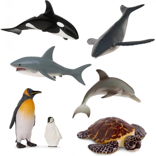 TERRA, Sea Life Animal Figures Toy Set Realistic Ocean Creatures Whale Dolphin Shark Turtle Penguin Educational Sensory Play for Kids 3+ TERRA, Sea Life Animal Figures Toy Set Realistic Ocean Creatures Whale Dolphin Shark Turtle Penguin Educational Sensory Play for Kids 3+