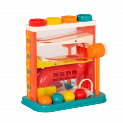 B. Toys, Whacky Ball Red Pound A Ball Toy With Rolling Balls Hammer Spinning Wheel And Interactive Cause And Effect Activity For Toddlers 1 Year Plus