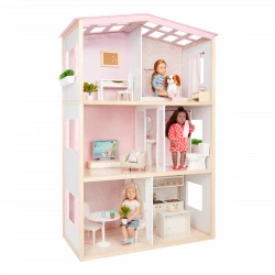 Our Generation, Sweet Home 3-Story Dollhouse & Furniture Playset for Kids Ages 3+ 18" Dollhouse 65+ Accessories 6 Rooms Real Wood