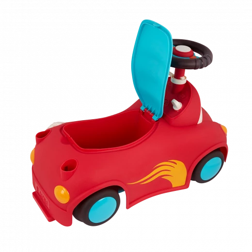 B. Toys, Ride On Race Car Rollin Riders Freddy Zoom Interactive Toddler Ride On Car With Lights Sounds Songs Removable Handle Storage Space Walker Toy For Kids 1 Year Plus - B. toys - Image 2