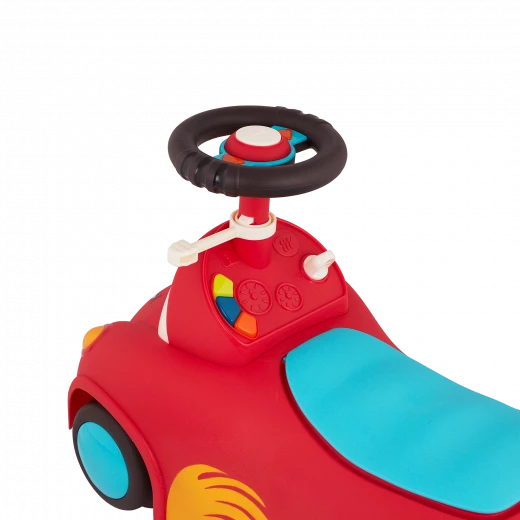 B. Toys, Ride On Race Car Rollin Riders Freddy Zoom Interactive Toddler Ride On Car With Lights Sounds Songs Removable Handle Storage Space Walker Toy For Kids 1 Year Plus - B. toys - Image 3